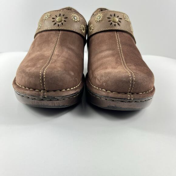 Ariat Westlake Womens Clogs 6.5B Brown Leather Floral Studded Slip On Equestrian - Picture 6 of 12